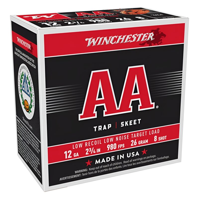 WINCHESTER AA LOW RECOIL 12 GA 2.75 IN 26 GRAM #8 LEAD 980 FPS 25 RD/BOX