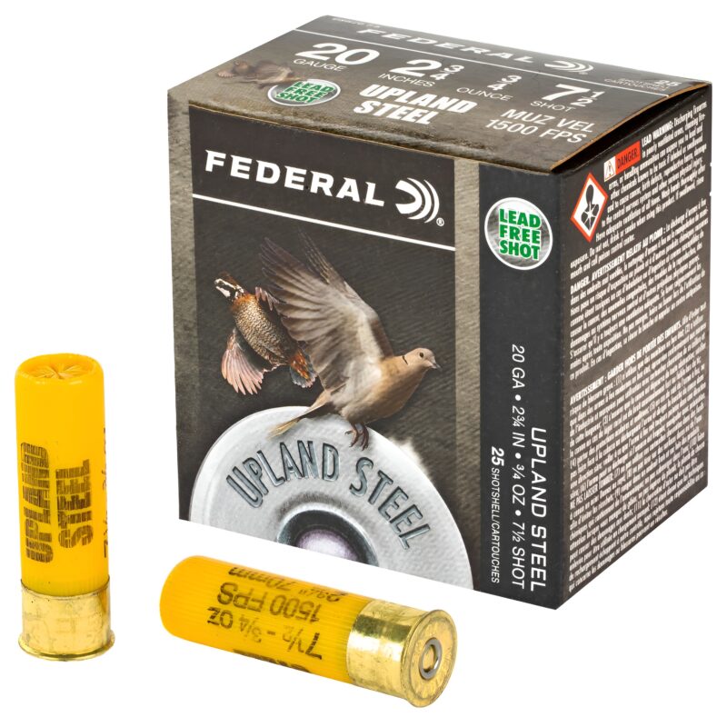 FEDERAL UPLAND STEEL 20GA 2.75IN 7/8OZ 1500FPS #7.5 SHOT 25 RD/BOX