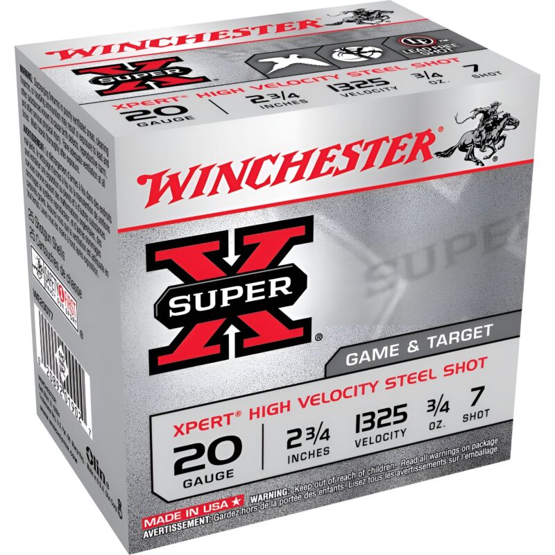 WINCHESTER XPERT 20 GA 2.75IN 3/4 OZ #7 STEEL 1325 FPS 25 RD/BOX