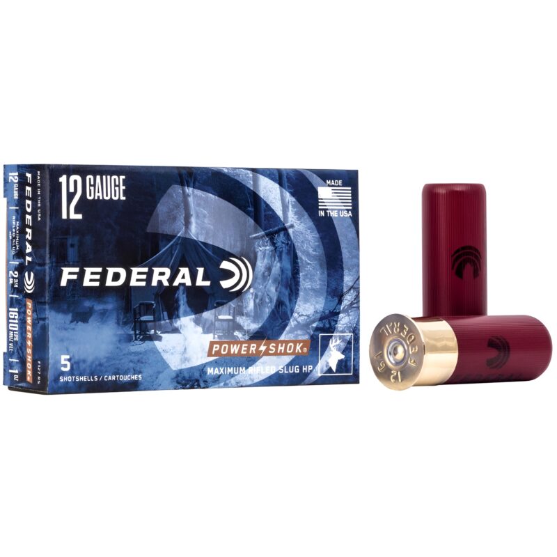 FEDERAL POWERSHOK 12 GA 2.75IN 1 OZ RIFLED HOLLOW POINT SLUG 1610 FPS 5 RD/BOX