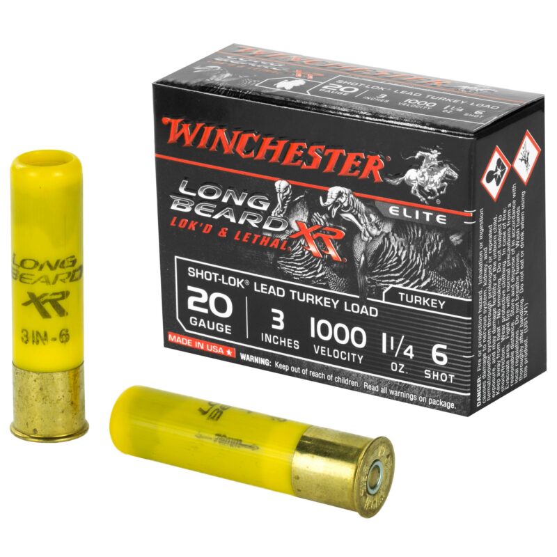 Winchester Ammunition Long Beard XR 20 Gauge 3IN #6 1 1/4 OZ Shot-Lok Lead 1000FPS 10 RD/BOX