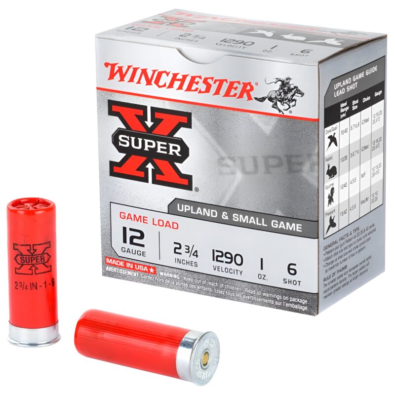 WINCHESTER SUPER-X 12GA 2.75IN 1OZ #6 LEAD SHOT 1290FPS 25 RD/BX