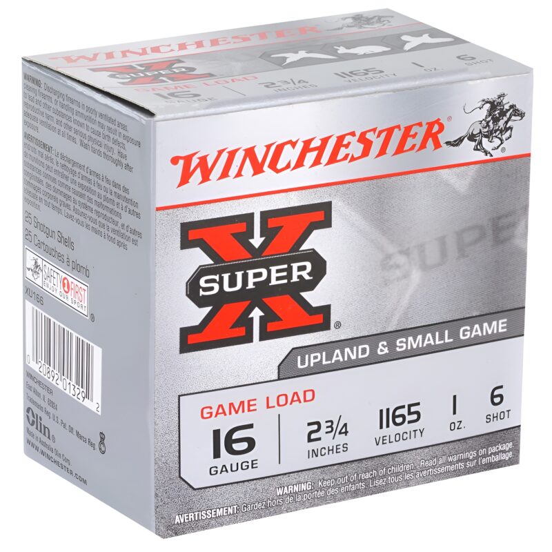 Winchester Super X 16 GA 2.75 IN #6 1 OZ 1165 FPS Game Load 25 RD/BOX