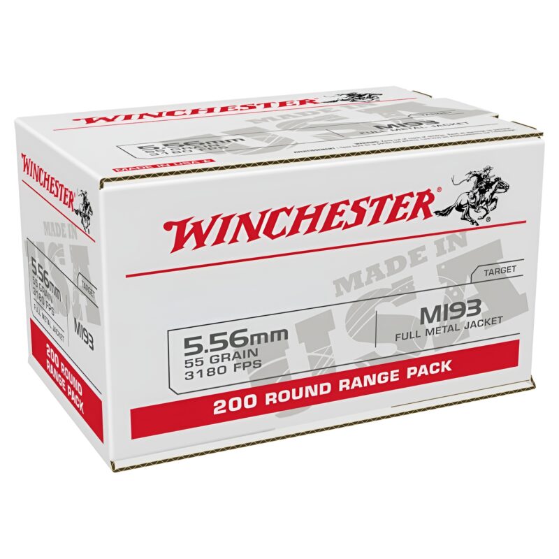 WINCHESTER M193 5.56 NATO 55 GR FMJ 3180 FPS 200 RD/BOX